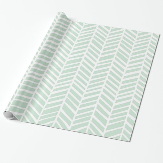 Chevron Wrapping Paper - Mint Cadeaupapier (Uitgerold)