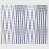 Chevron Wrapping Paper - Navy Blue op White Cadeaupapier (Vlak)
