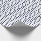 Chevron Wrapping Paper - Navy Blue op White Cadeaupapier (Hoek)