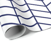Chevron Wrapping Paper - Navy Blue op White |XL| Cadeaupapier (Rol Hoek)