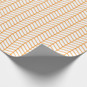 Chevron Wrapping Paper - Oranje op wit Cadeaupapier (Hoek)
