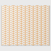 Chevron Wrapping Paper - Oranje op wit |XL| Cadeaupapier (Vlak)