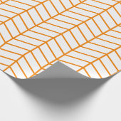 Chevron Wrapping Paper - Oranje op wit |XL| Cadeaupapier (Hoek)