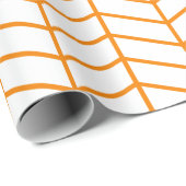 Chevron Wrapping Paper - Oranje op wit |XL| Cadeaupapier (Rol Hoek)