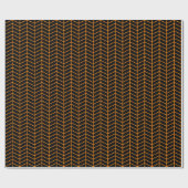 Chevron Wrapping Paper - Oranje op zwart Cadeaupapier (Vlak)