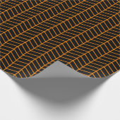 Chevron Wrapping Paper - Oranje op zwart Cadeaupapier (Hoek)