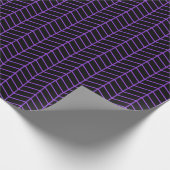 Chevron Wrapping Paper - Paars op zwart Cadeaupapier (Hoek)