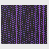 Chevron Wrapping Paper - Paars op zwart |XL| Cadeaupapier (Vlak)