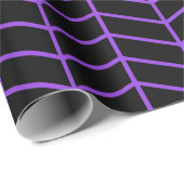 Chevron Wrapping Paper - Paars op zwart |XL| Cadeaupapier (Rol Hoek)