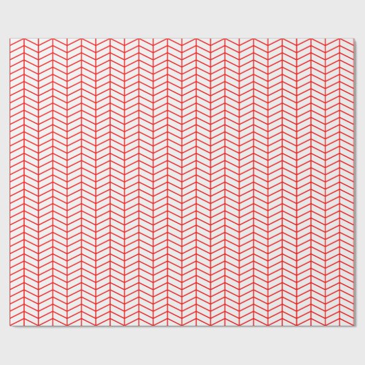 Chevron Wrapping Paper - Rood op wit Cadeaupapier (Vlak)