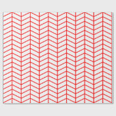 Chevron Wrapping Paper - Rood op wit |XL| Cadeaupapier (Vlak)