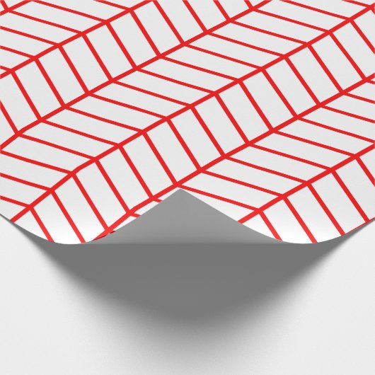 Chevron Wrapping Paper - Rood op wit |XL| Cadeaupapier (Hoek)