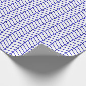 Chevron Wrapping Paper - Royal Blue op White Cadeaupapier (Hoek)