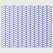 Chevron Wrapping Paper - Royal Blue op White |XL| Cadeaupapier (Vlak)