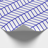 Chevron Wrapping Paper - Royal Blue op White |XL| Cadeaupapier (Hoek)