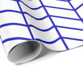 Chevron Wrapping Paper - Royal Blue op White |XL| Cadeaupapier (Rol Hoek)