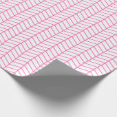 Chevron Wrapping Paper - Roze op wit Cadeaupapier (Hoek)