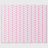 Chevron Wrapping Paper - Roze op wit |XL| Cadeaupapier (Vlak)