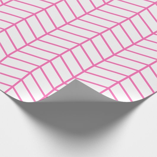 Chevron Wrapping Paper - Roze op wit |XL| Cadeaupapier (Hoek)