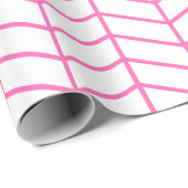 Chevron Wrapping Paper - Roze op wit |XL| Cadeaupapier (Rol Hoek)