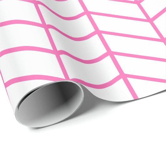 Chevron Wrapping Paper - Roze op wit |XL| Cadeaupapier (Rol Hoek)