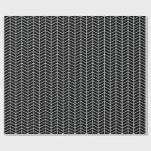 Chevron Wrapping Paper - White on Black Cadeaupapier (Vlak)