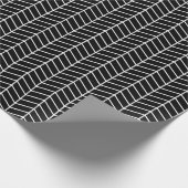 Chevron Wrapping Paper - White on Black Cadeaupapier (Hoek)