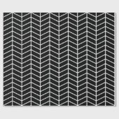 Chevron Wrapping Paper - White on Black |XL| Cadeaupapier (Vlak)