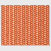 Chevron Wrapping Paper - White on Bright Oranje XL Cadeaupapier (Vlak)