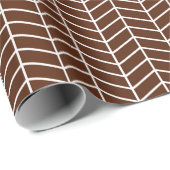 Chevron Wrapping Paper - White on Brown Cadeaupapier (Rol Hoek)
