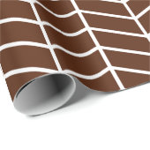 Chevron Wrapping Paper - White on Brown |XL| Cadeaupapier (Rol Hoek)