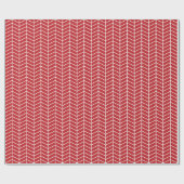 Chevron Wrapping Paper - White on Dark Red Cadeaupapier (Vlak)