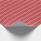 Chevron Wrapping Paper - White on Dark Red Cadeaupapier (Hoek)
