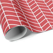 Chevron Wrapping Paper - White on Dark Red Cadeaupapier (Rol Hoek)