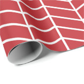 Chevron Wrapping Paper - White on Dark Red |XL| Cadeaupapier (Rol Hoek)