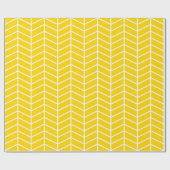 Chevron Wrapping Paper - White on Golden Yellow XL Cadeaupapier (Vlak)