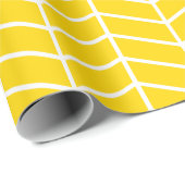 Chevron Wrapping Paper - White on Golden Yellow XL Cadeaupapier (Rol Hoek)