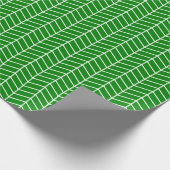 Chevron Wrapping Paper - White on Green Cadeaupapier (Hoek)