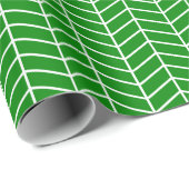 Chevron Wrapping Paper - White on Green Cadeaupapier (Rol Hoek)