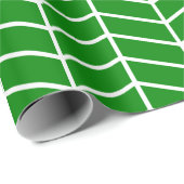 Chevron Wrapping Paper - White on Green |XL| Cadeaupapier (Rol Hoek)