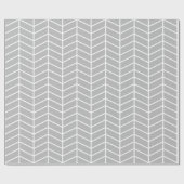 Chevron Wrapping Paper - White on Grey |XL| Cadeaupapier (Vlak)