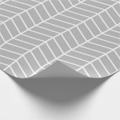 Chevron Wrapping Paper - White on Grey |XL| Cadeaupapier (Hoek)