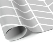 Chevron Wrapping Paper - White on Grey |XL| Cadeaupapier (Rol Hoek)