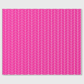 Chevron Wrapping Paper - White on Hot Pink Cadeaupapier (Vlak)