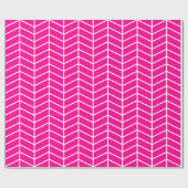 Chevron Wrapping Paper - White on Hot Pink |XL| Cadeaupapier (Vlak)