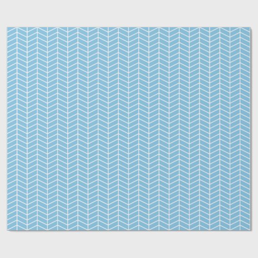 Chevron Wrapping Paper - White on Light Blue Cadeaupapier (Vlak)