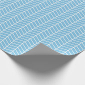Chevron Wrapping Paper - White on Light Blue Cadeaupapier (Hoek)