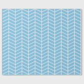 Chevron Wrapping Paper - White on Light Blue |XL| Cadeaupapier (Vlak)