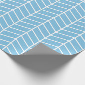Chevron Wrapping Paper - White on Light Blue |XL| Cadeaupapier (Hoek)