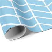 Chevron Wrapping Paper - White on Light Blue |XL| Cadeaupapier (Rol Hoek)